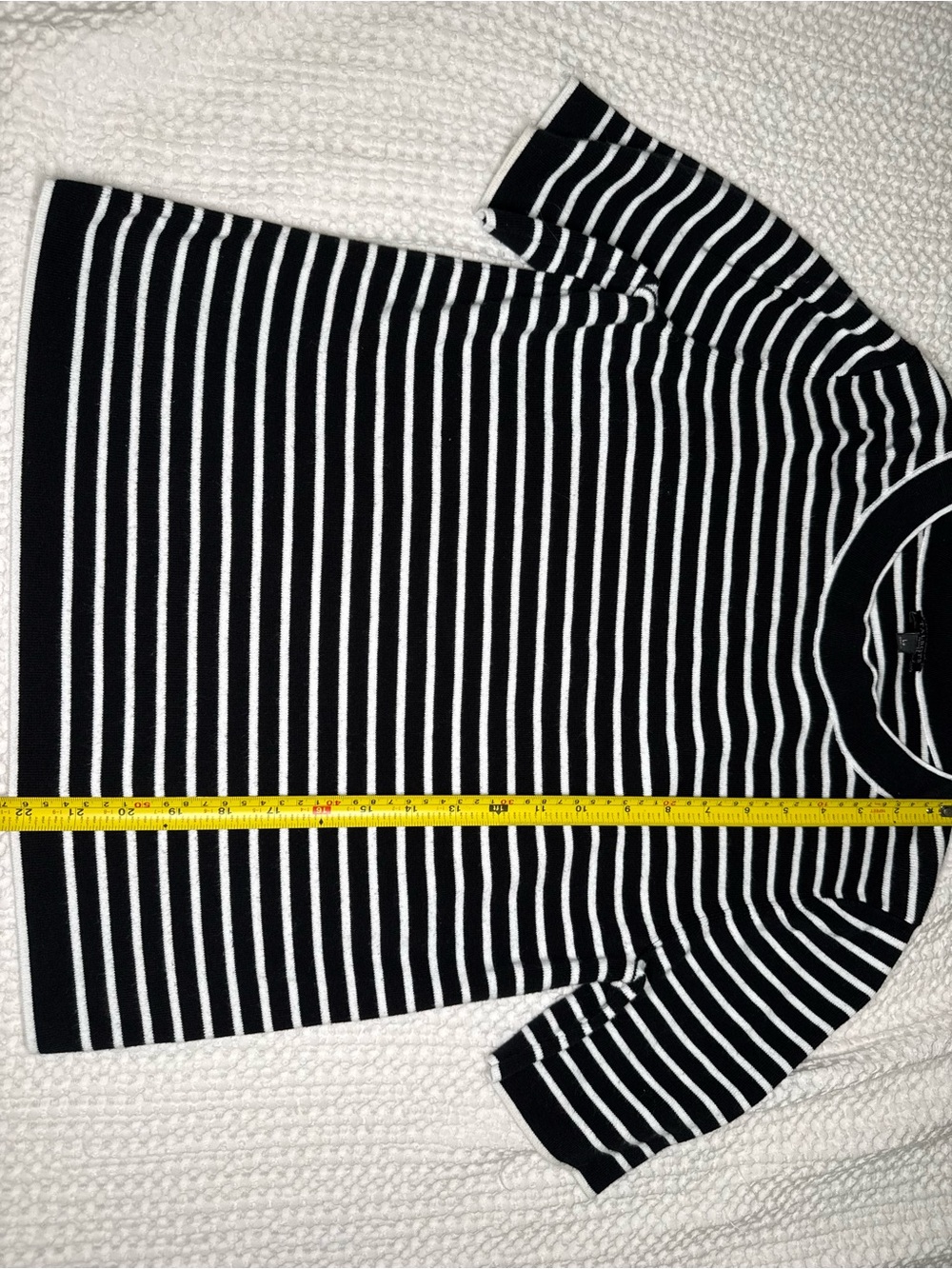 Talbots Black and White Striped Short Sleeve Tee